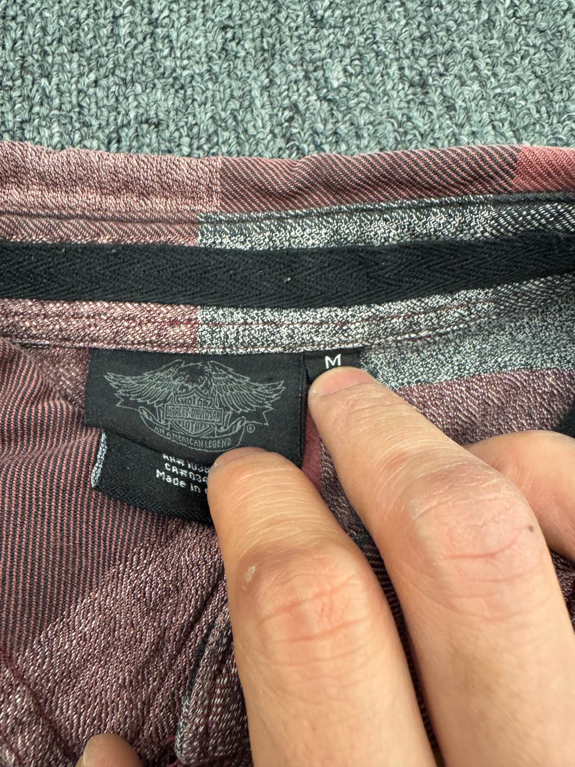 M)할리데이비슨 빈티지 후면 프린팅 체크 긴팔셔츠 상품이미지7