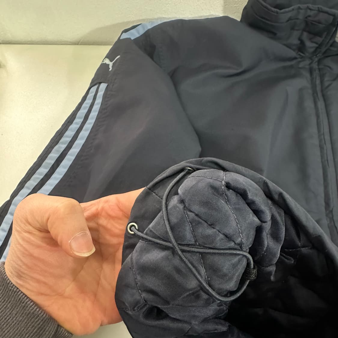 XL 푸마 네이비 오버핏 누빔점퍼 상품이미지4