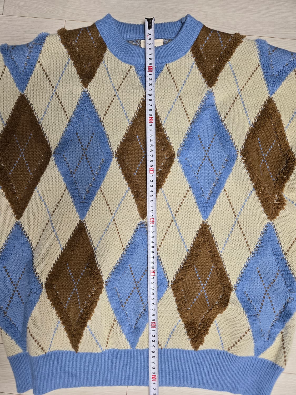  제너럴아이디어 레트로 아가일 오버핏 니트 상품이미지6