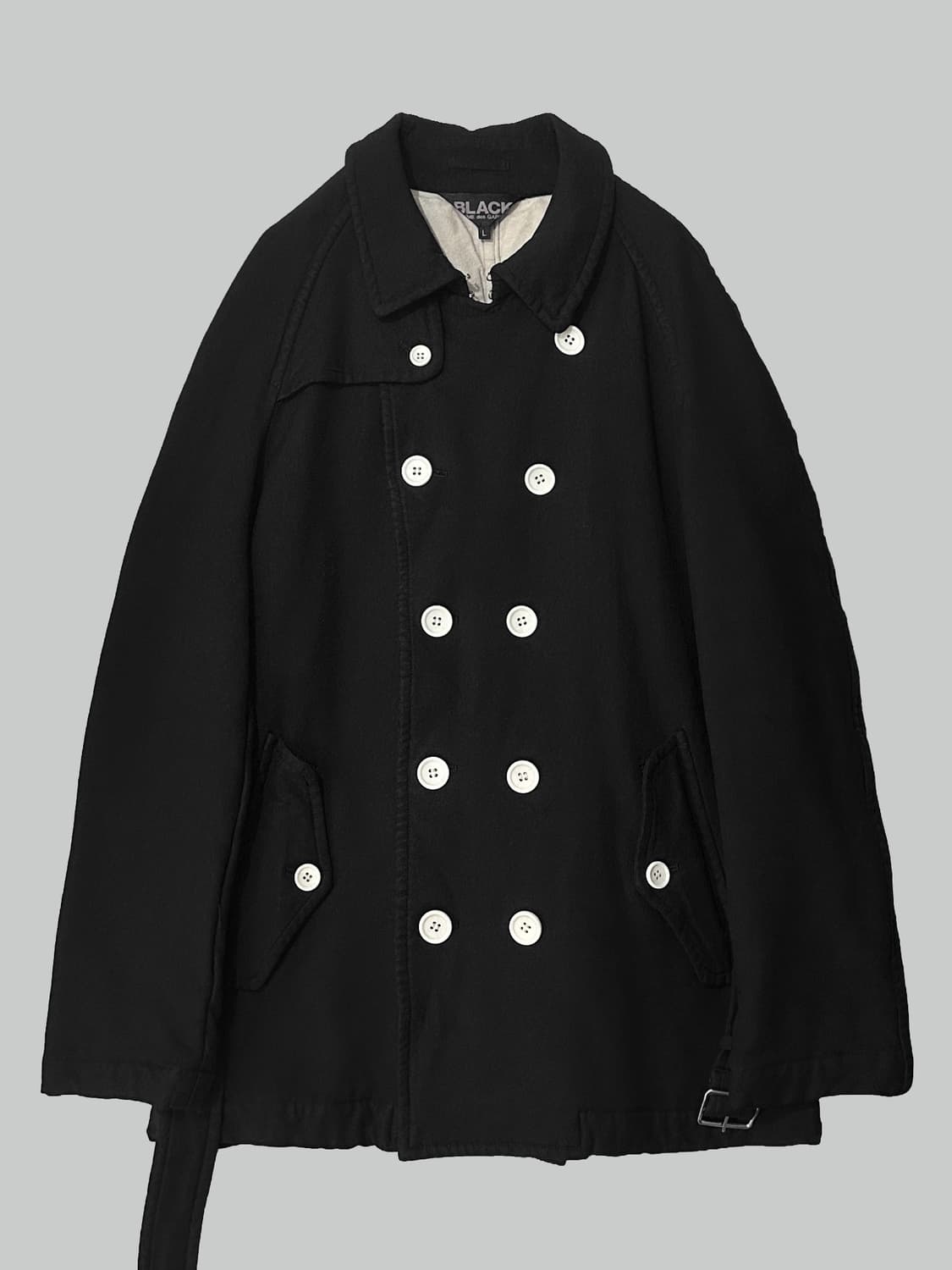 꼼데가르송 블랙 축융 폴리 코트 상품이미지2