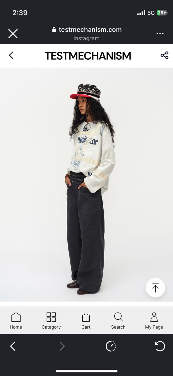 테스트메커니즘 oinimi 스타 스터드 와이드 팬츠 m 상품이미지4