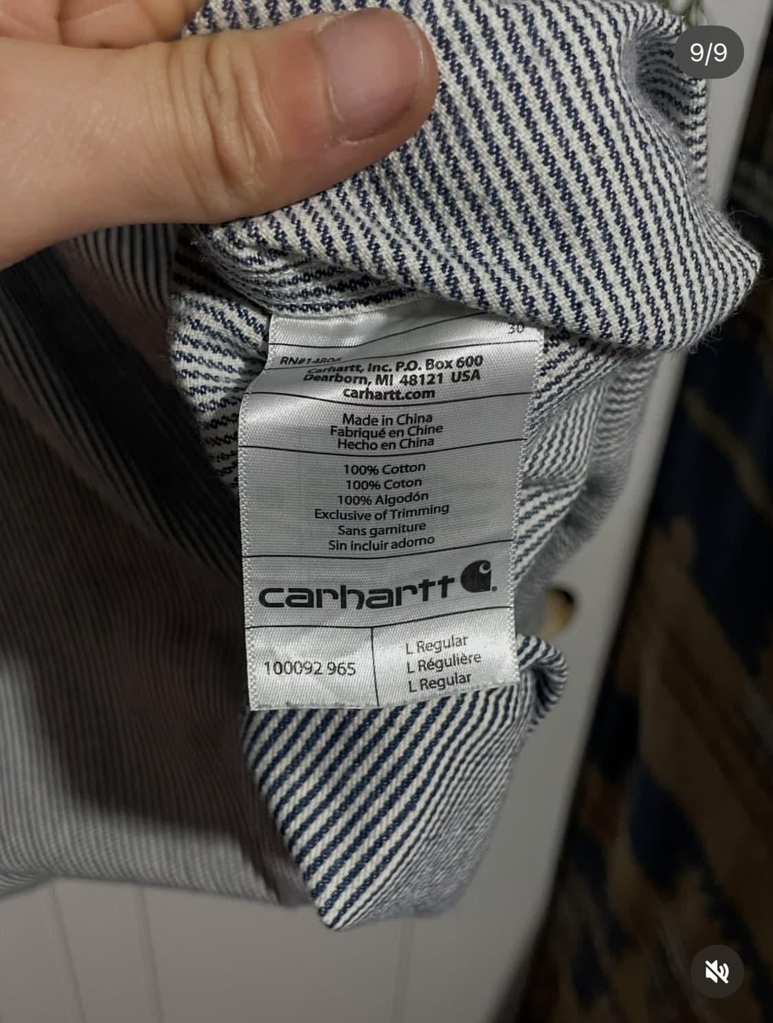 칼하트 스트라이프 하프집업 워크셔츠 상품이미지9