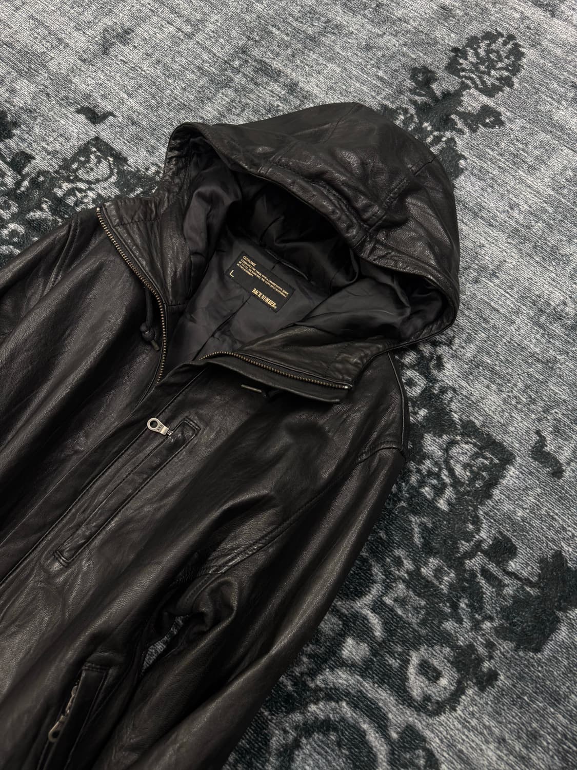 Back number sheep skin hood rider jacket 상품이미지3