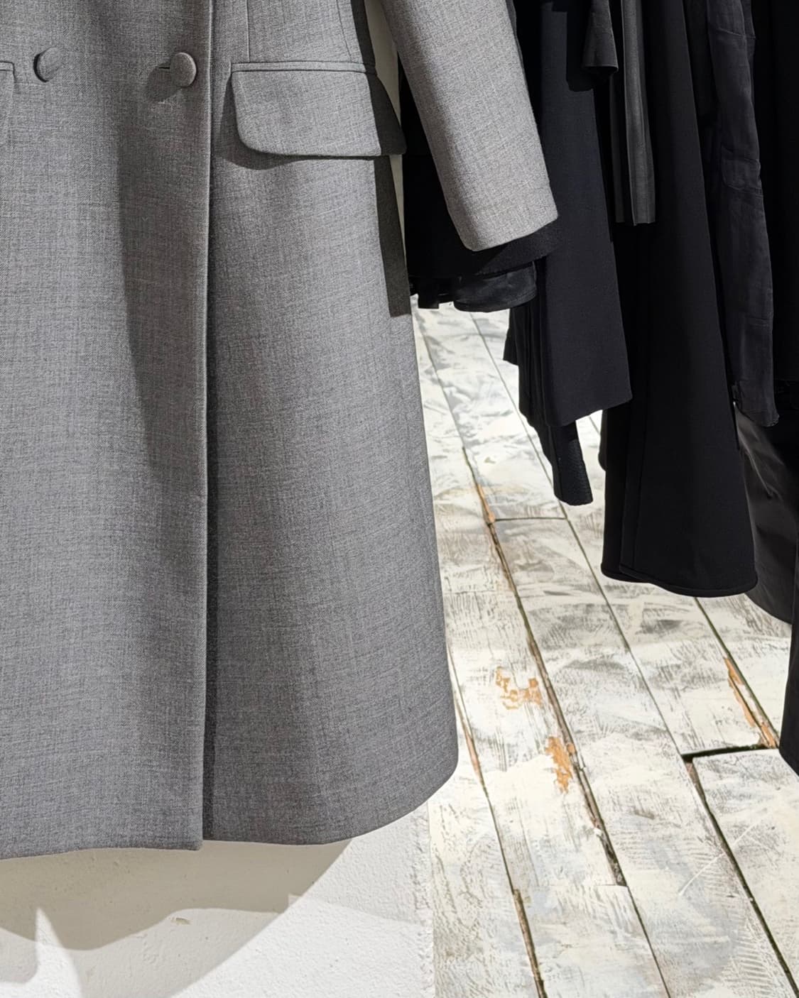 프라다 그레이 더블 브레스트 울 코트 상품이미지6