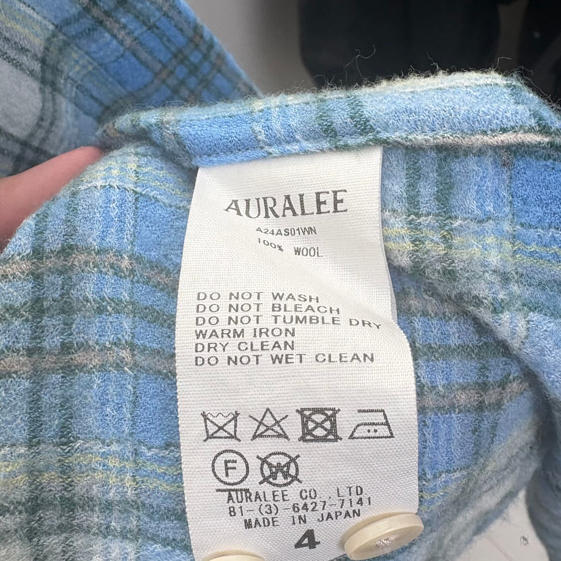 AURALEE 에어리 울 체크 셔츠 (4) 상품이미지3