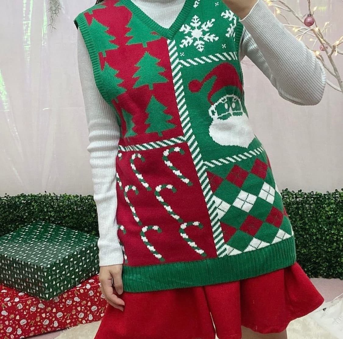 산타클로스 크리스마스 니트조끼 어글리니트 상품이미지5