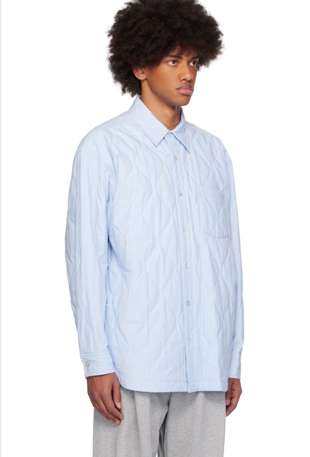 [새상품] 우영미 스트라이프 퀼티드 셔츠 48 상품이미지3