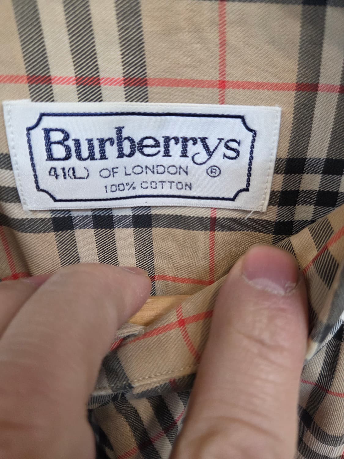 버버리 올드스쿨 노바체크 셔츠긴팔 L 상품이미지3