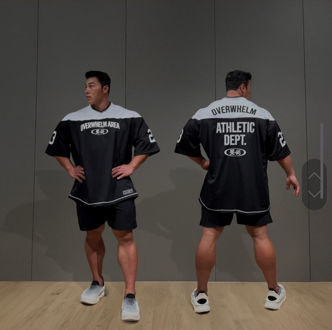 압도 럭비져지 블랙 화이트 M 새상품  상품이미지2