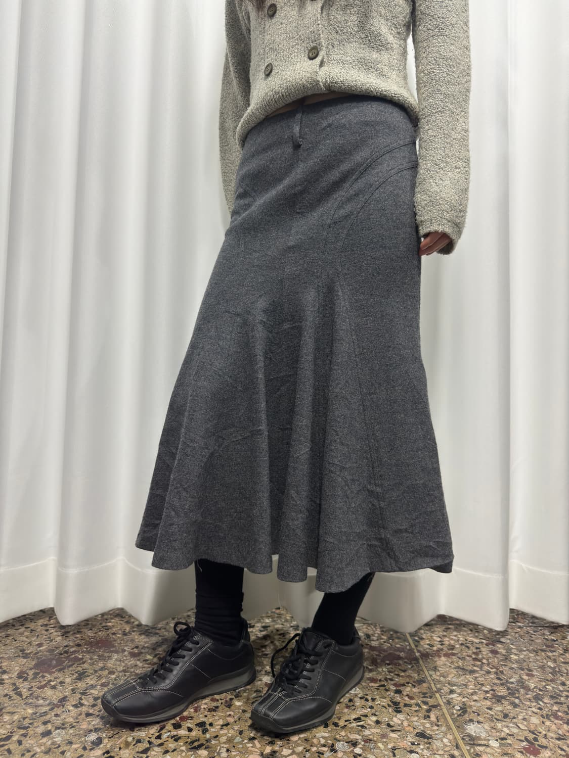 des pres gray wool skirt 상품이미지1
