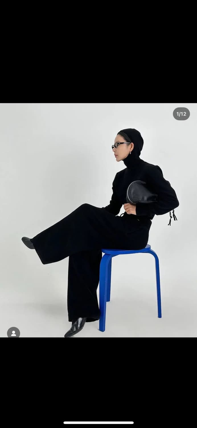 드노리타 하이엔드 메리노 니트m, 팬츠(long) 블랙 셋업 상품이미지4