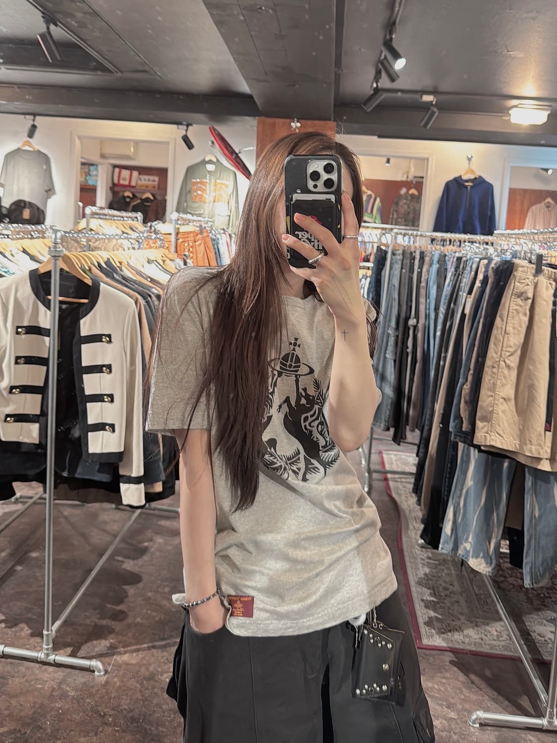 비비안웨스트우드 사자 그래픽 프린팅 그레이 반팔 티셔츠 M 상품이미지8