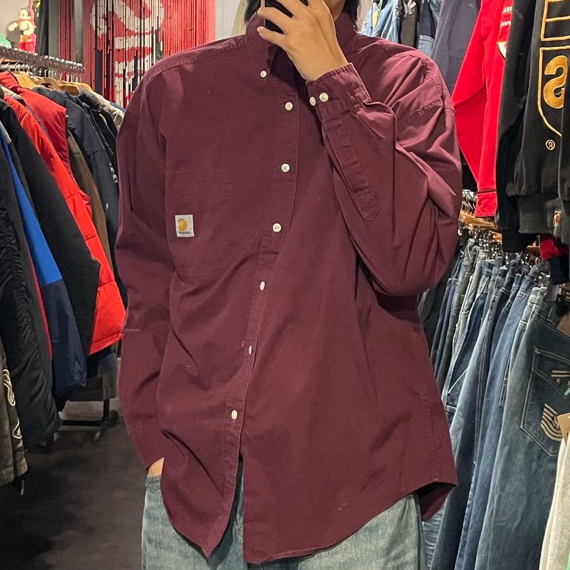 [IM] carhartt 칼하트 버건디 긴팔셔츠 상품이미지3