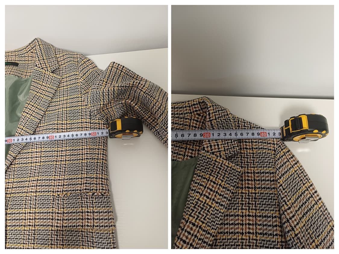 [클래식/울혼방] 베네통 옐로우 체크 테일러드 자켓 (66/42호) 상품이미지8