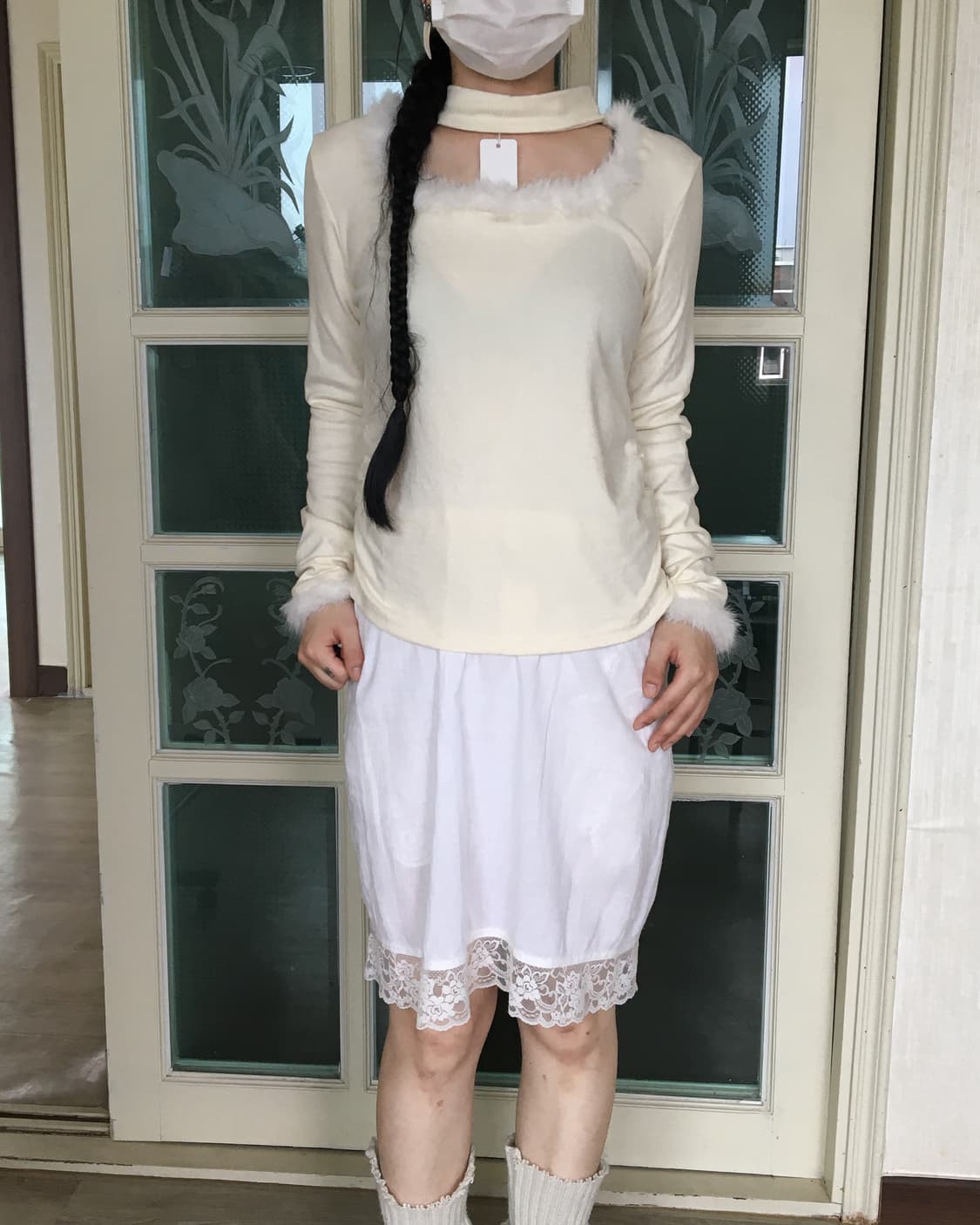 Fur trimming knit 상품이미지1