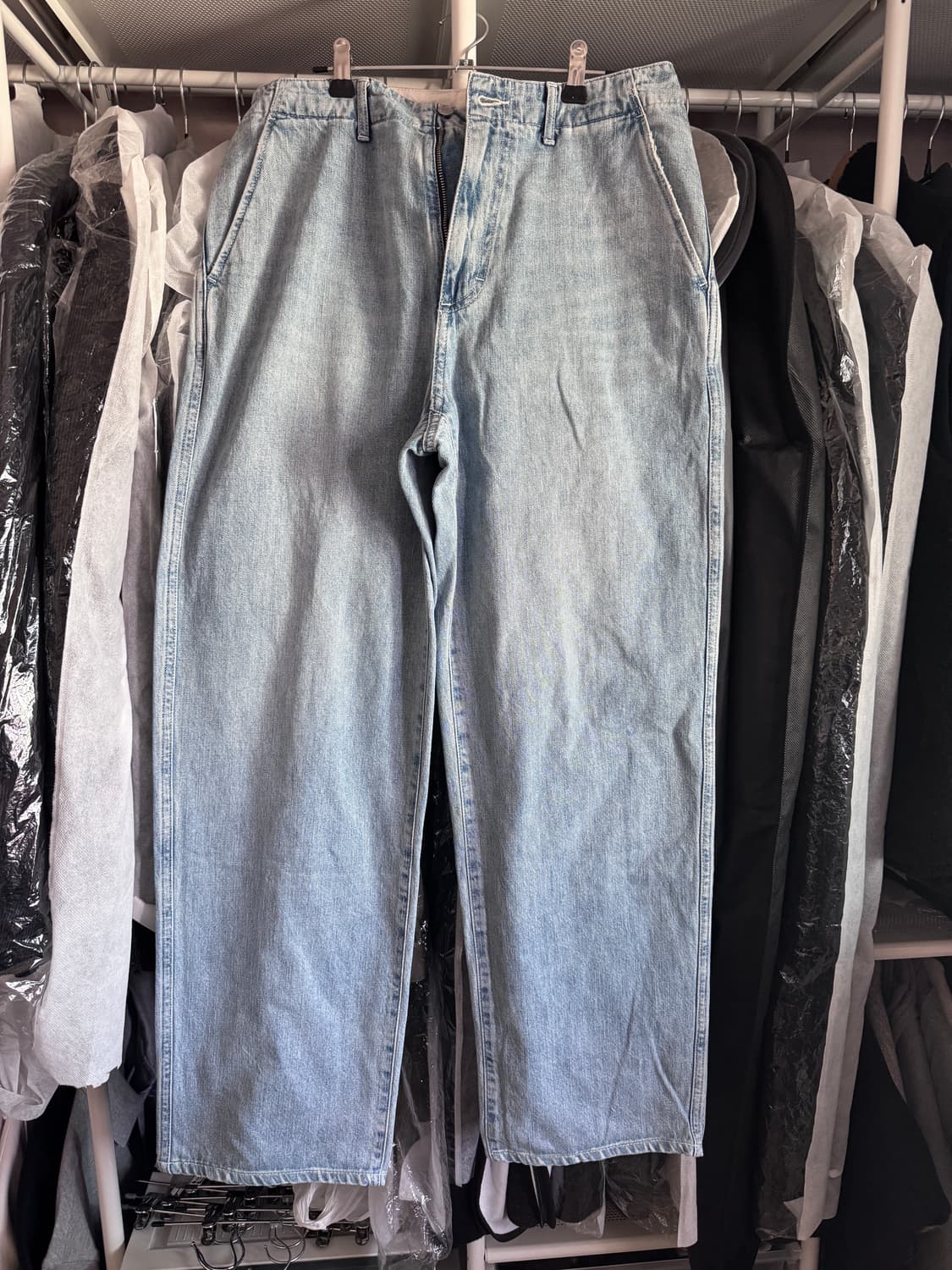 포터리 와이드 데님 라이트블루 1 상품이미지3