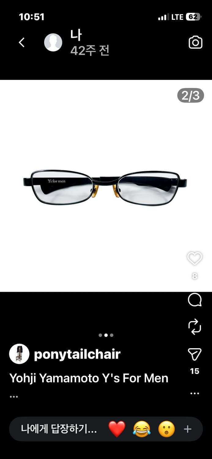 yohji Yamamoto Y's for men 안경  상품이미지2