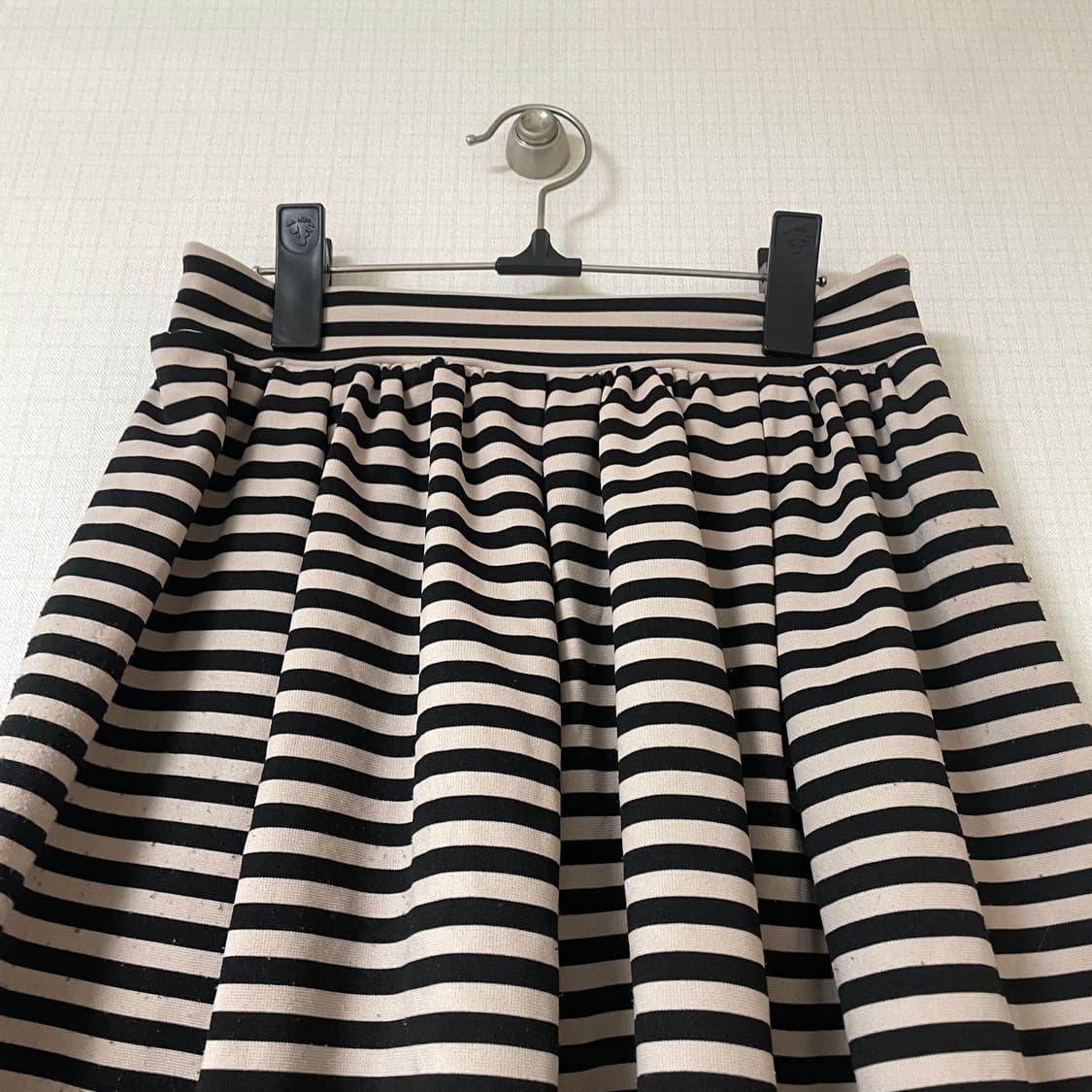 빈티지 스트라이프 스커트 레이스 플리츠 레이어드 라떼갸루  상품이미지3