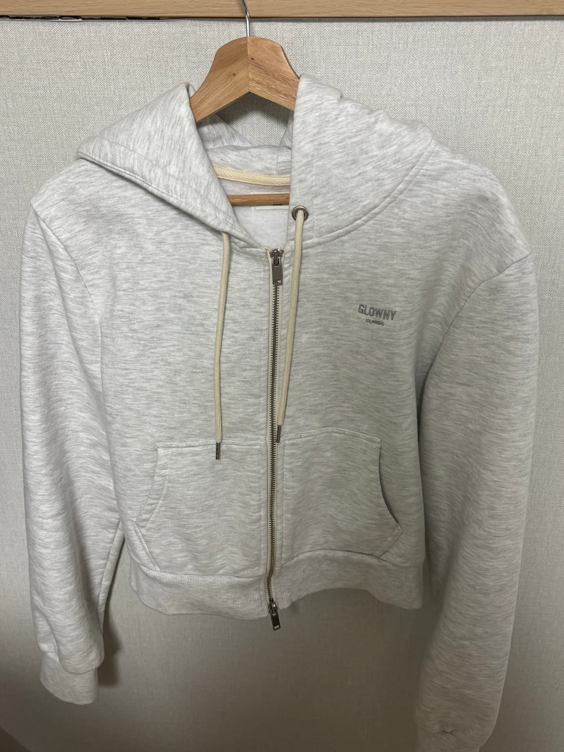 글로니 g crop zip up gray 크롭 집업 그레이 M 상품이미지3
