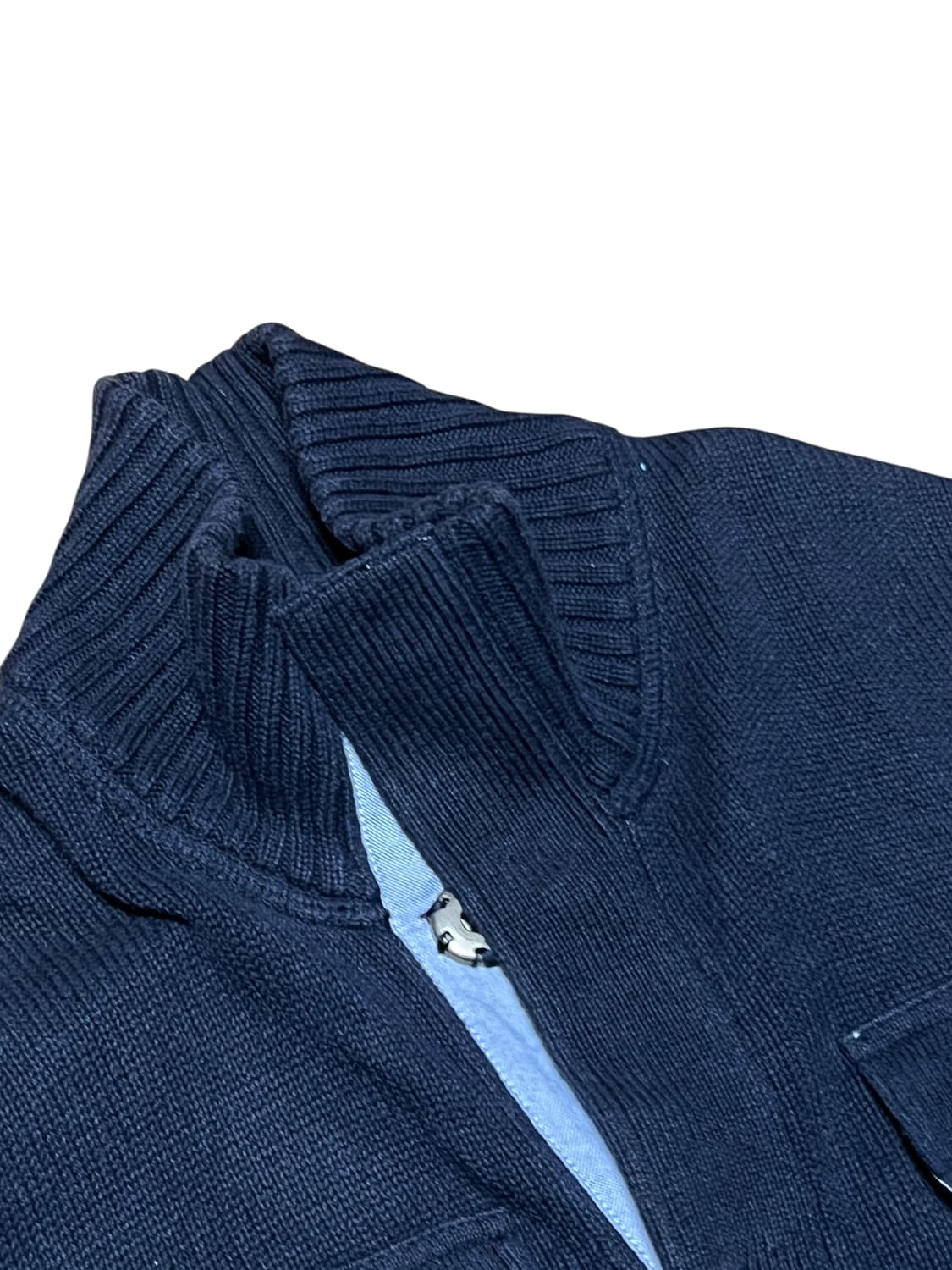 타미힐피거 투포켓 니트 집업 L 네이비 상품이미지2