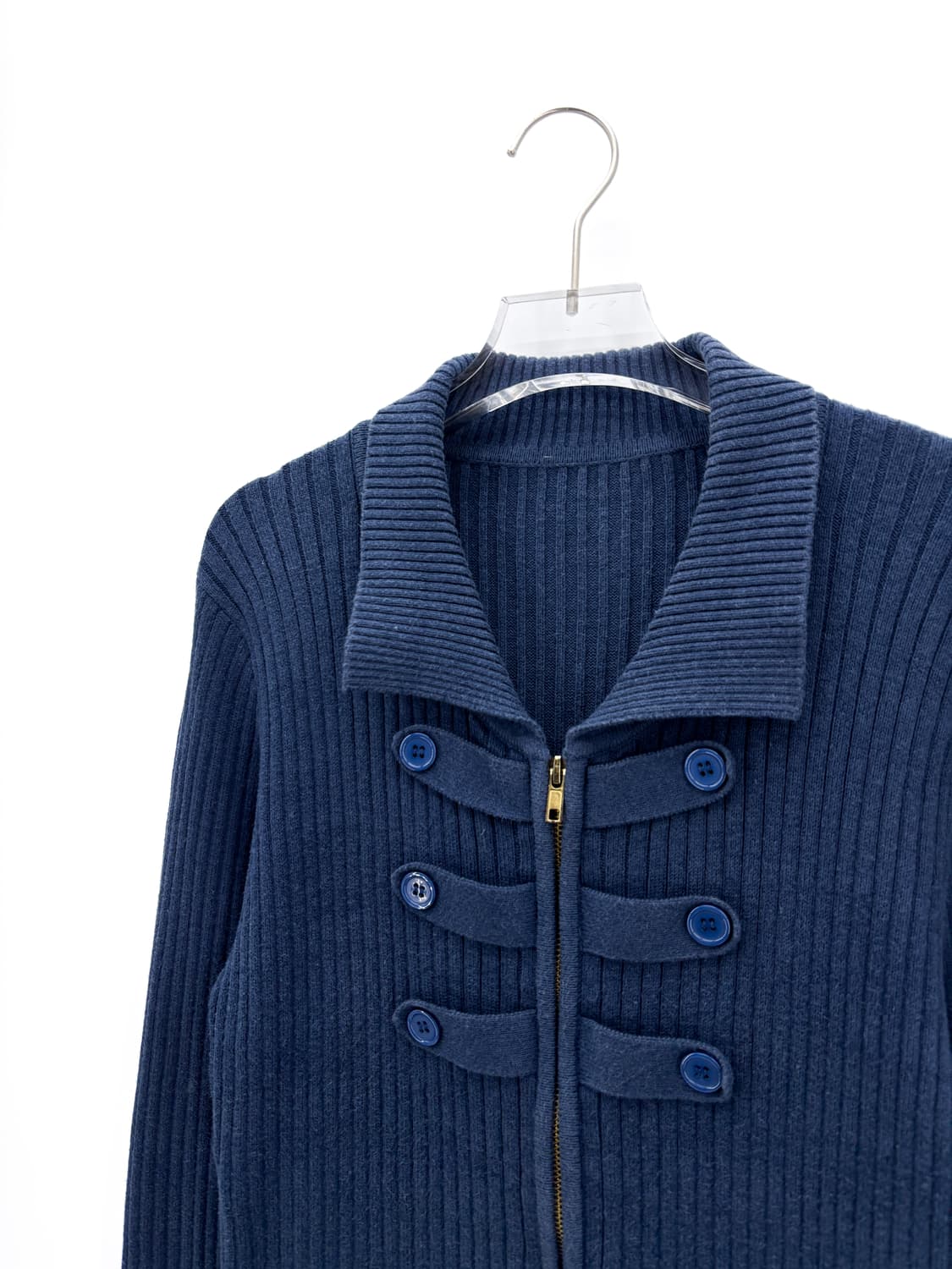 빈티지 버튼 포인트 니트 집업 상품이미지5