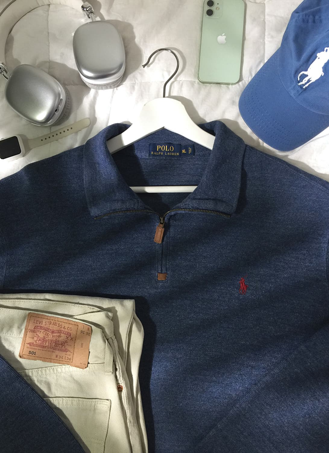 (MAN) 폴로랄프로렌 스웻 반집업 XL 상품이미지1