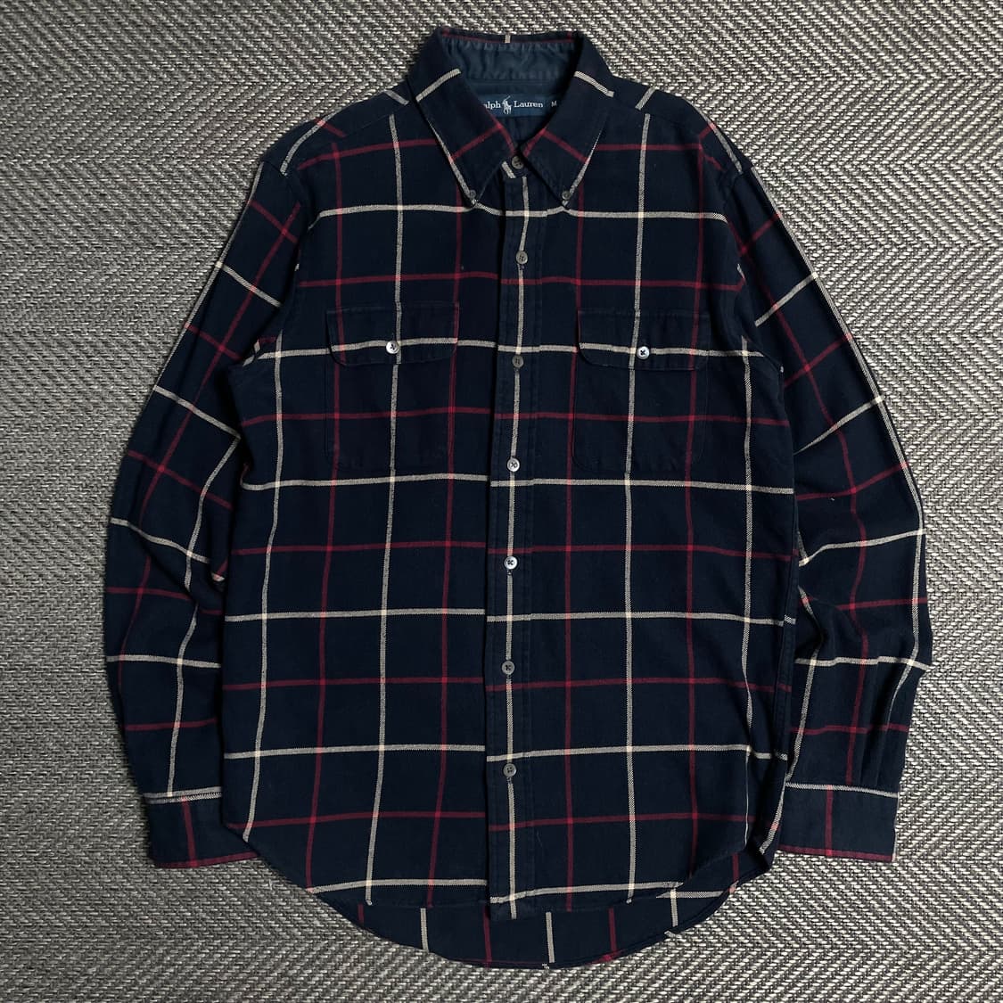폴로 랄프로렌 체크 블럭 네이비 셔츠y 5165 상품이미지2