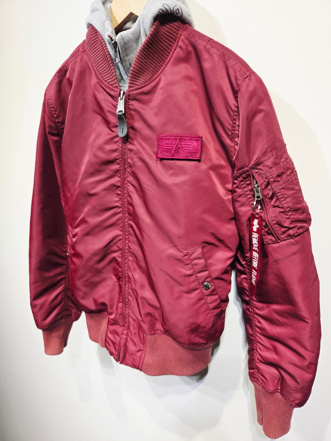 알파인더스트리 MA-1 버건디 후드 항공점퍼_M 상품이미지4