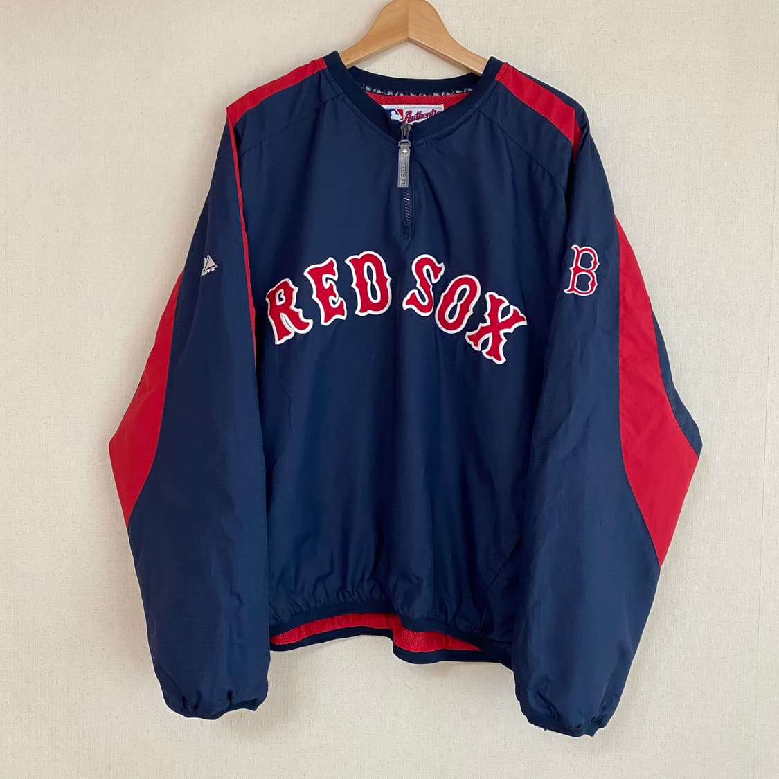 (L)마제스틱 보스톤레드삭스 하프집업 웜업 상품이미지1