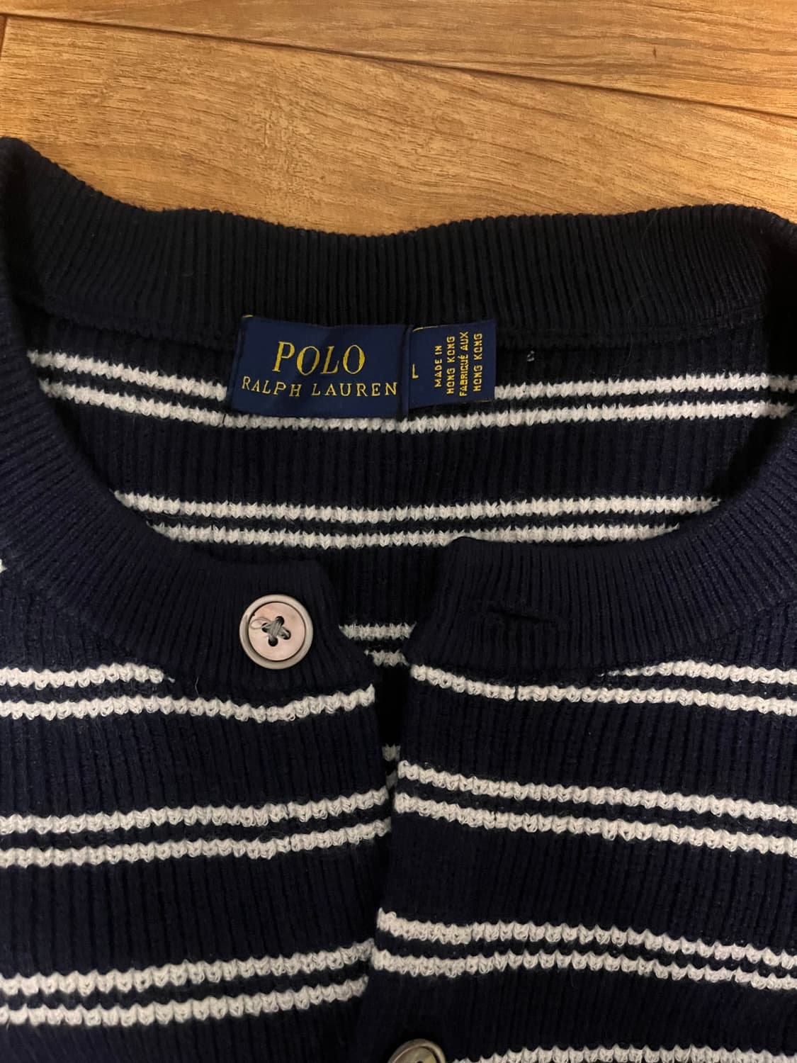 폴로 랄프로렌 스트라이프 가디건 네이비L 상품이미지2