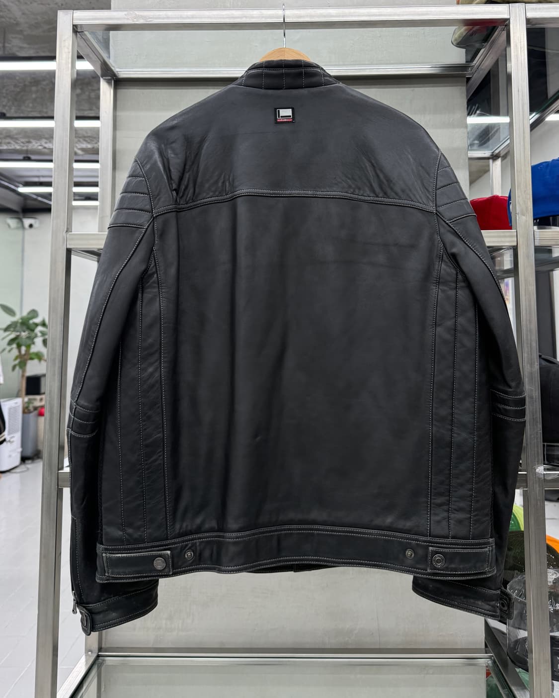 Fubu 00s 리얼 레더 램스킨 바이커 자켓 블랙 상품이미지2