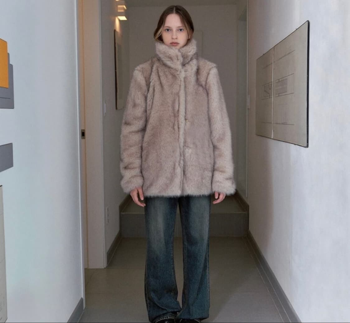 (오늘만할인)시눈 퍼자켓 heavy mix fur jacket 애쉬브라운 상품이미지1