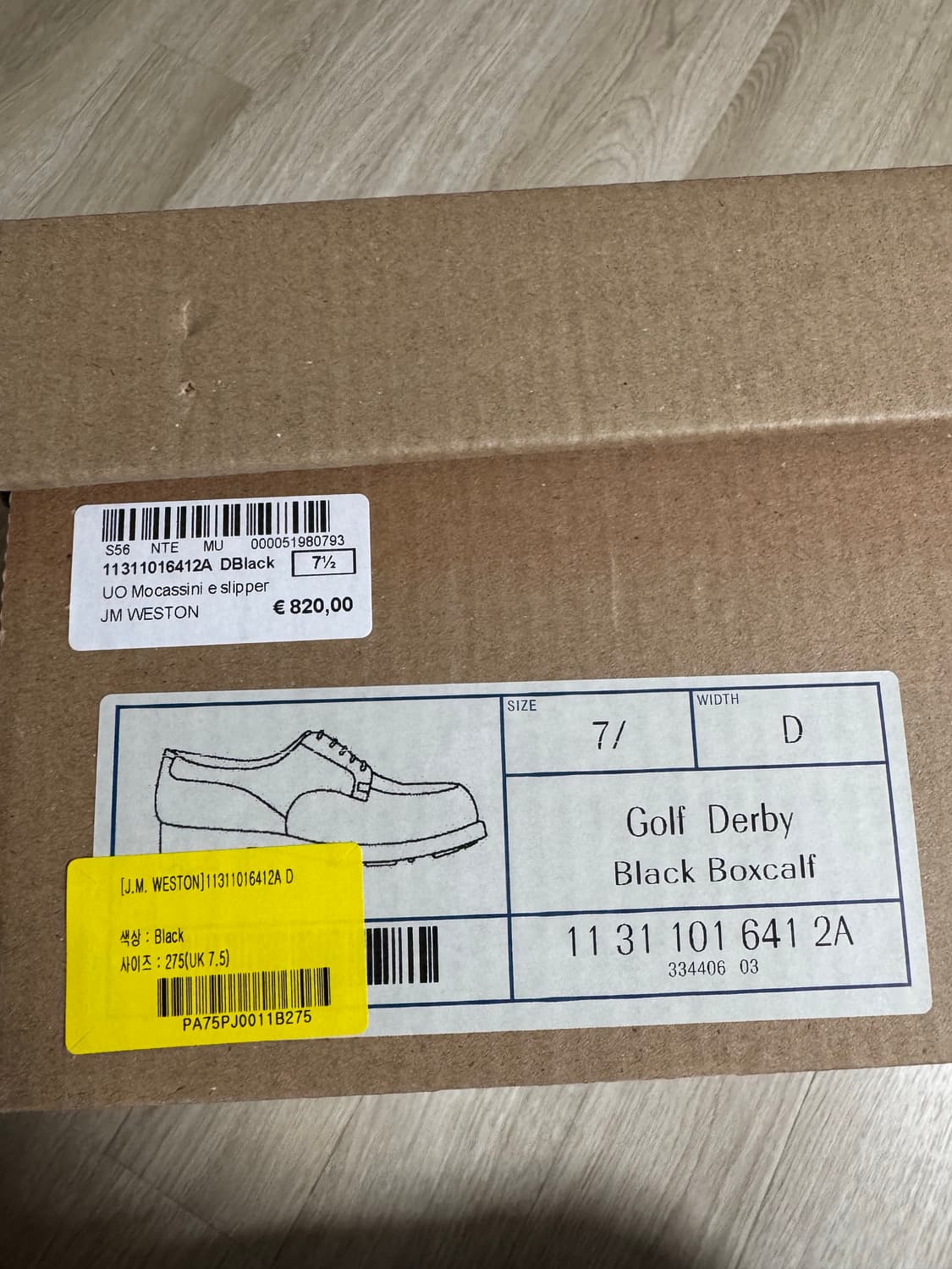 JM WESTON 웨스통 골프 7.5 D 블랙 판매합니다. 상품이미지8