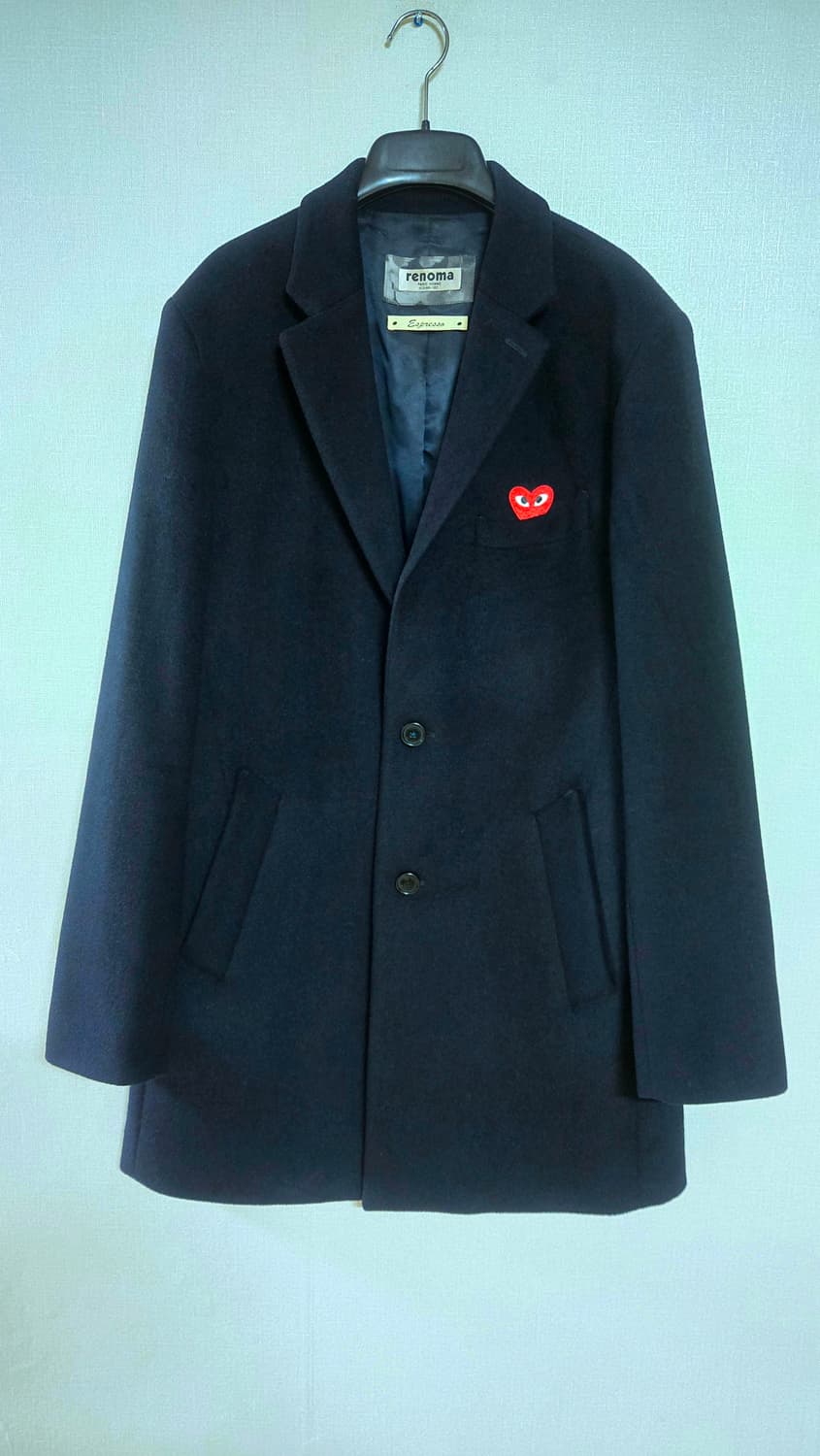 레노마 남성 다크네이비 모직코트, 겨울코트 상품이미지1