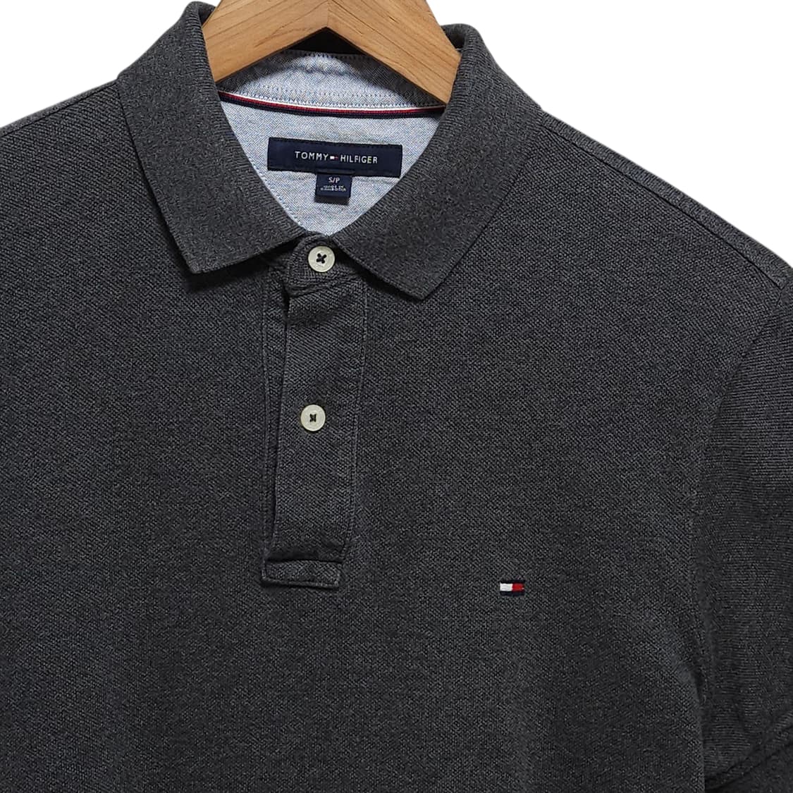 95)Tommy 타미힐피거 PK반팔 카라티 차콜그레이 상품이미지2