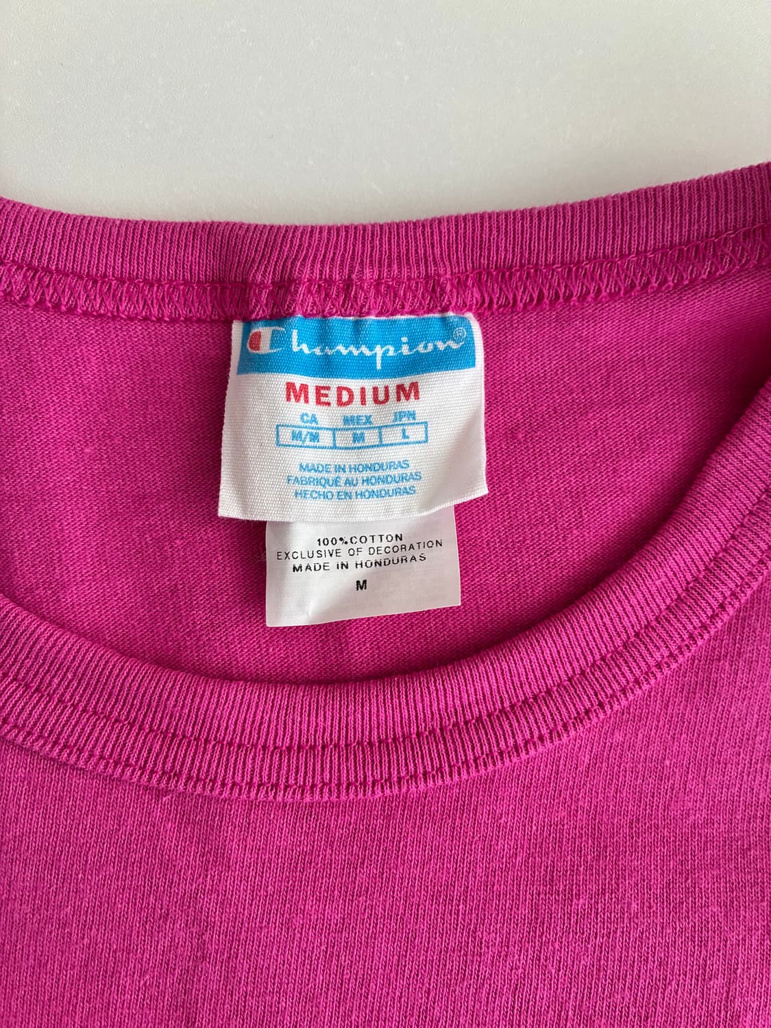 M) 챔피온 빈티지 빅로고 반팔 티셔츠 핑크 상품이미지4