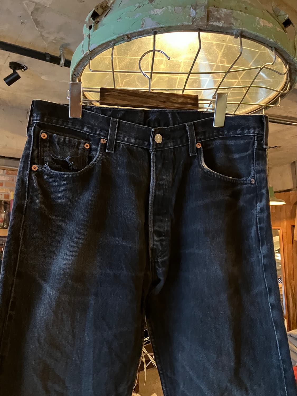 90s USA Levis 501 0660 Black Denim Pants 상품이미지3