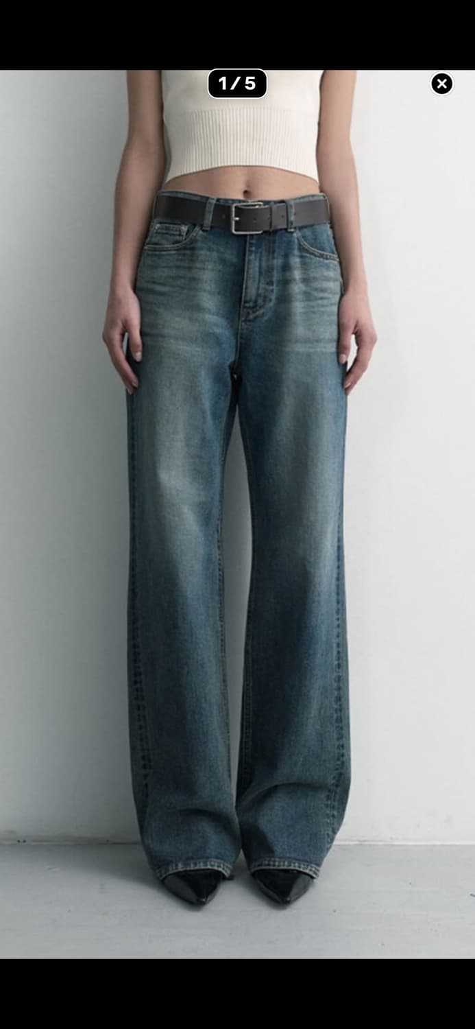 *해외출국으로 판매중단예정* 스튜디오테이블 스트레이트 데님 팬츠 상품이미지2