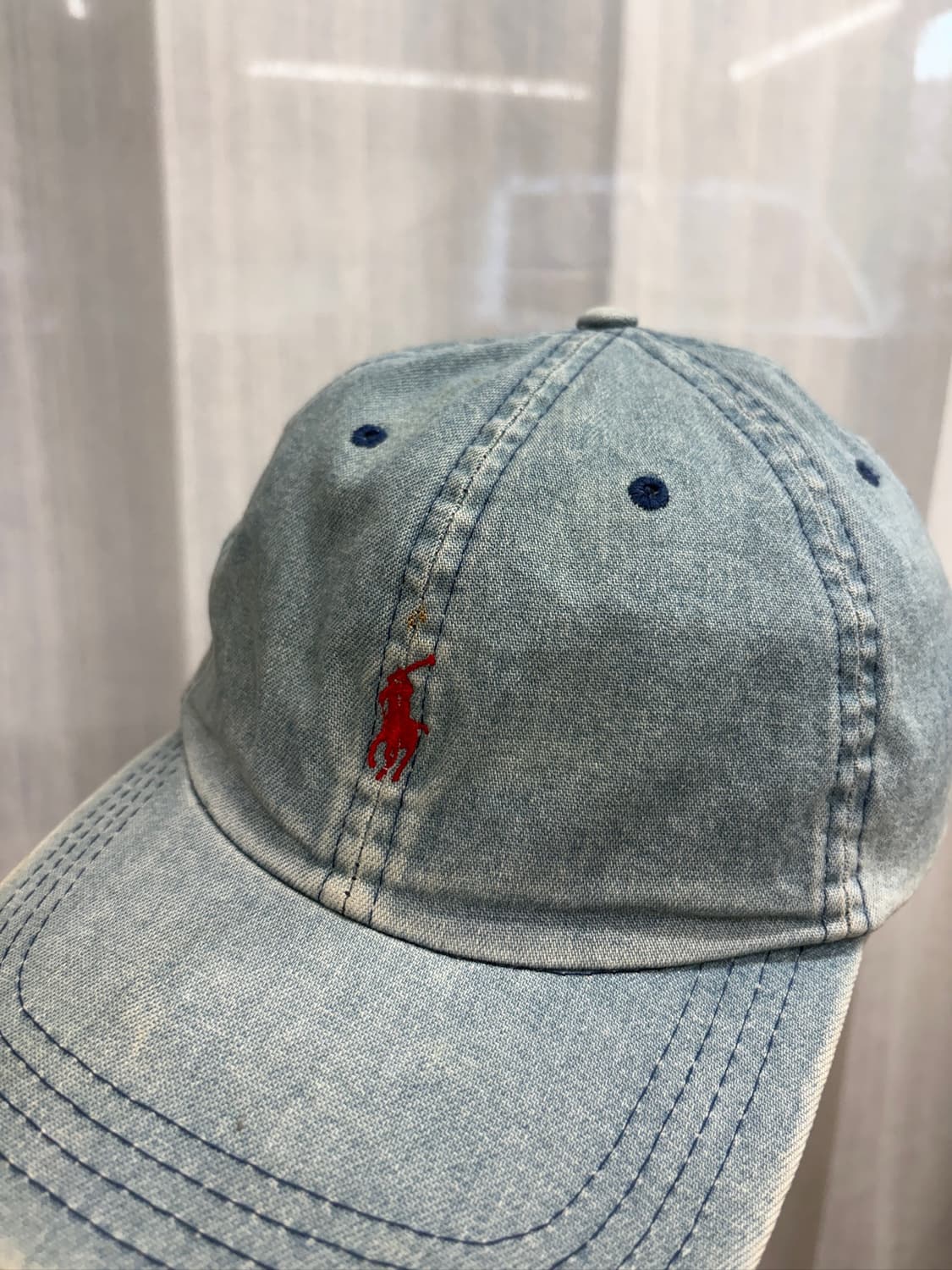 00s polo 폴로 랄프로렌 빈티지 데님 볼캡 모자 상품이미지2