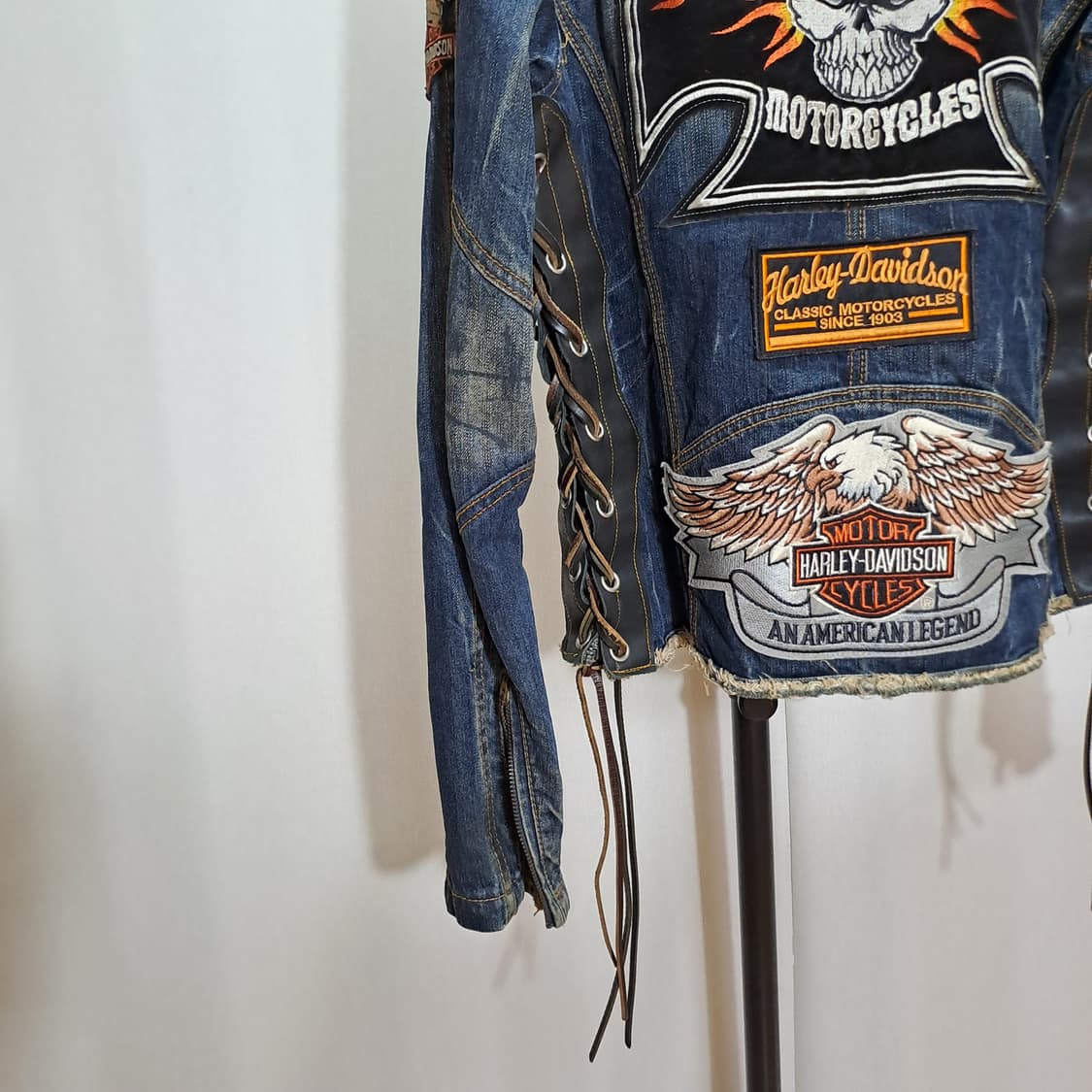 (택포) 할리패치 커스텀 데님자켓 95 B137 상품이미지7