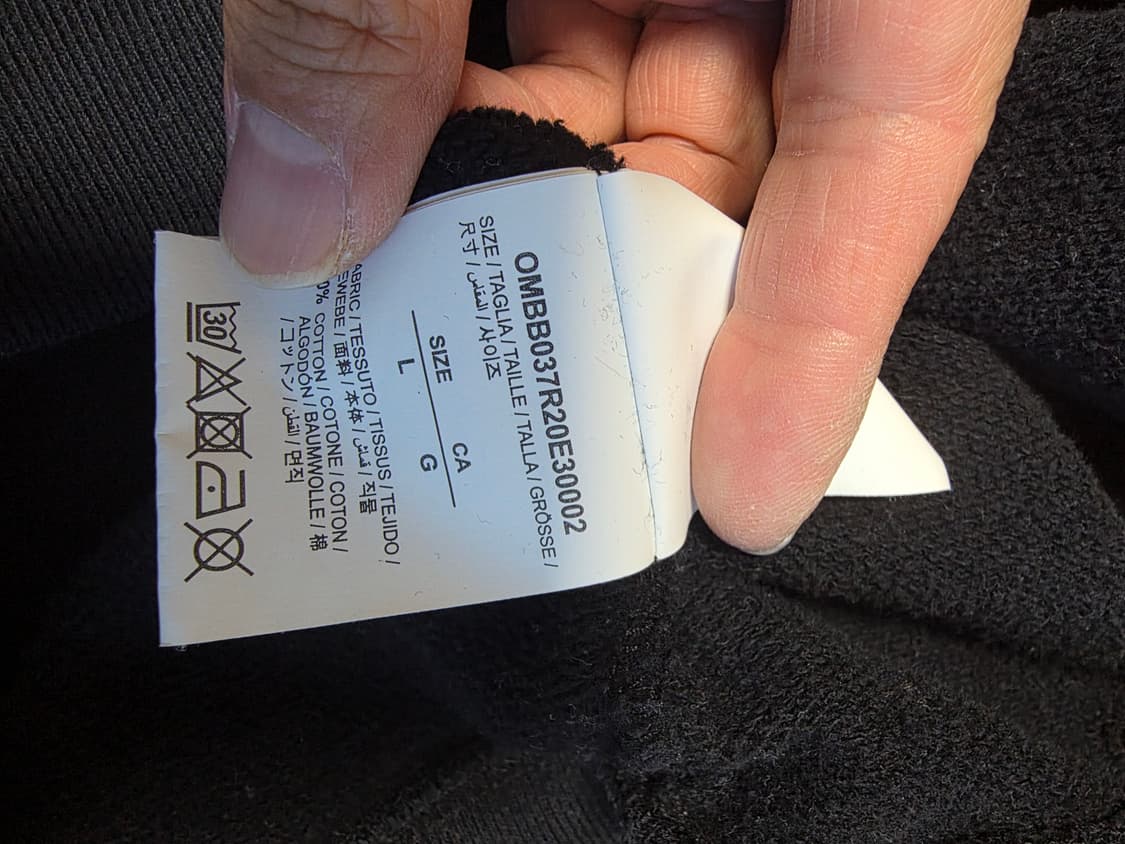 오프화이트 테이핑후드(L) 상품이미지3