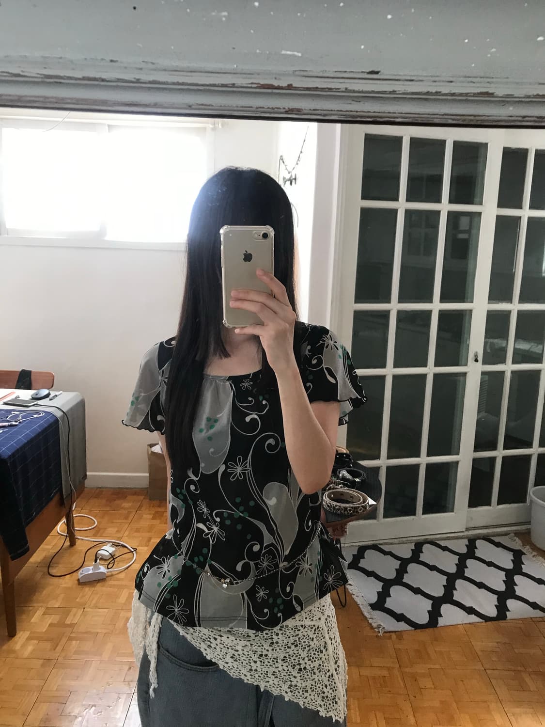 vintage pattern top 상품이미지3