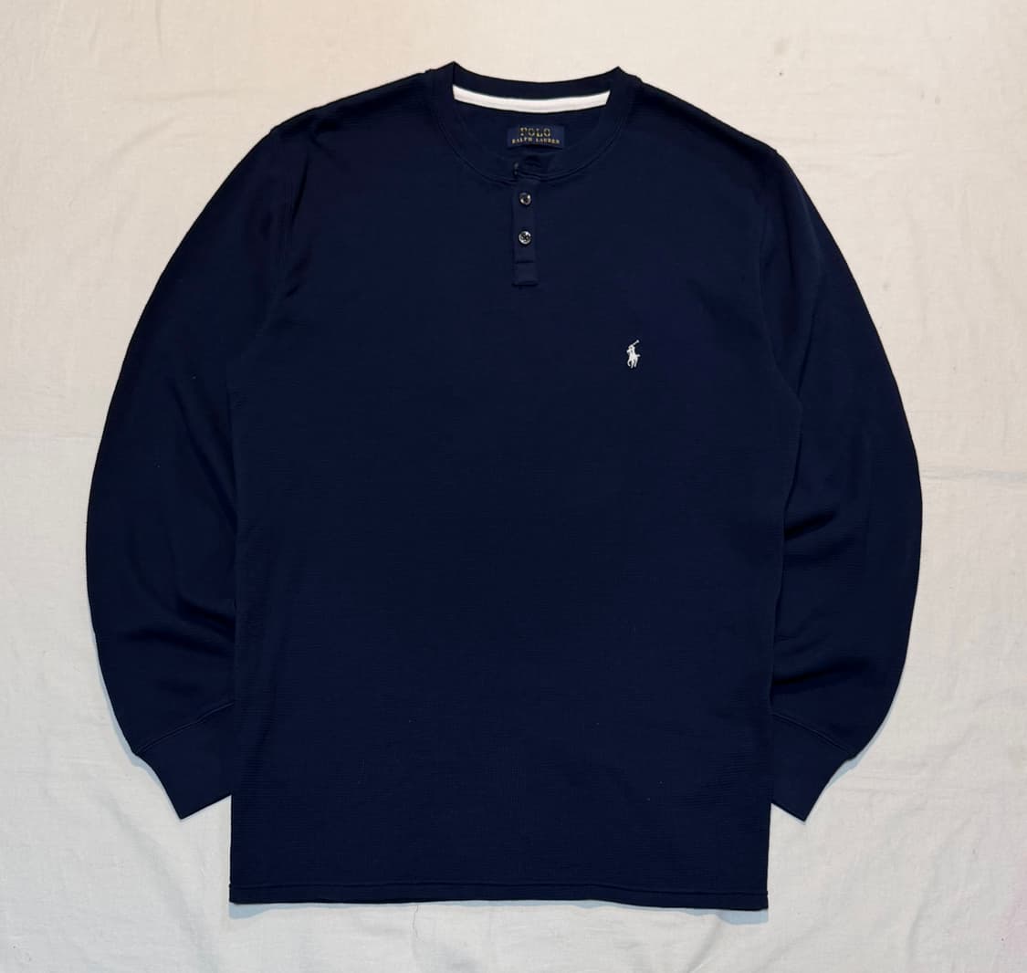 폴로 랄프로렌 와플 써멀 헨리넥 롱슬리브 네이비 상품이미지1