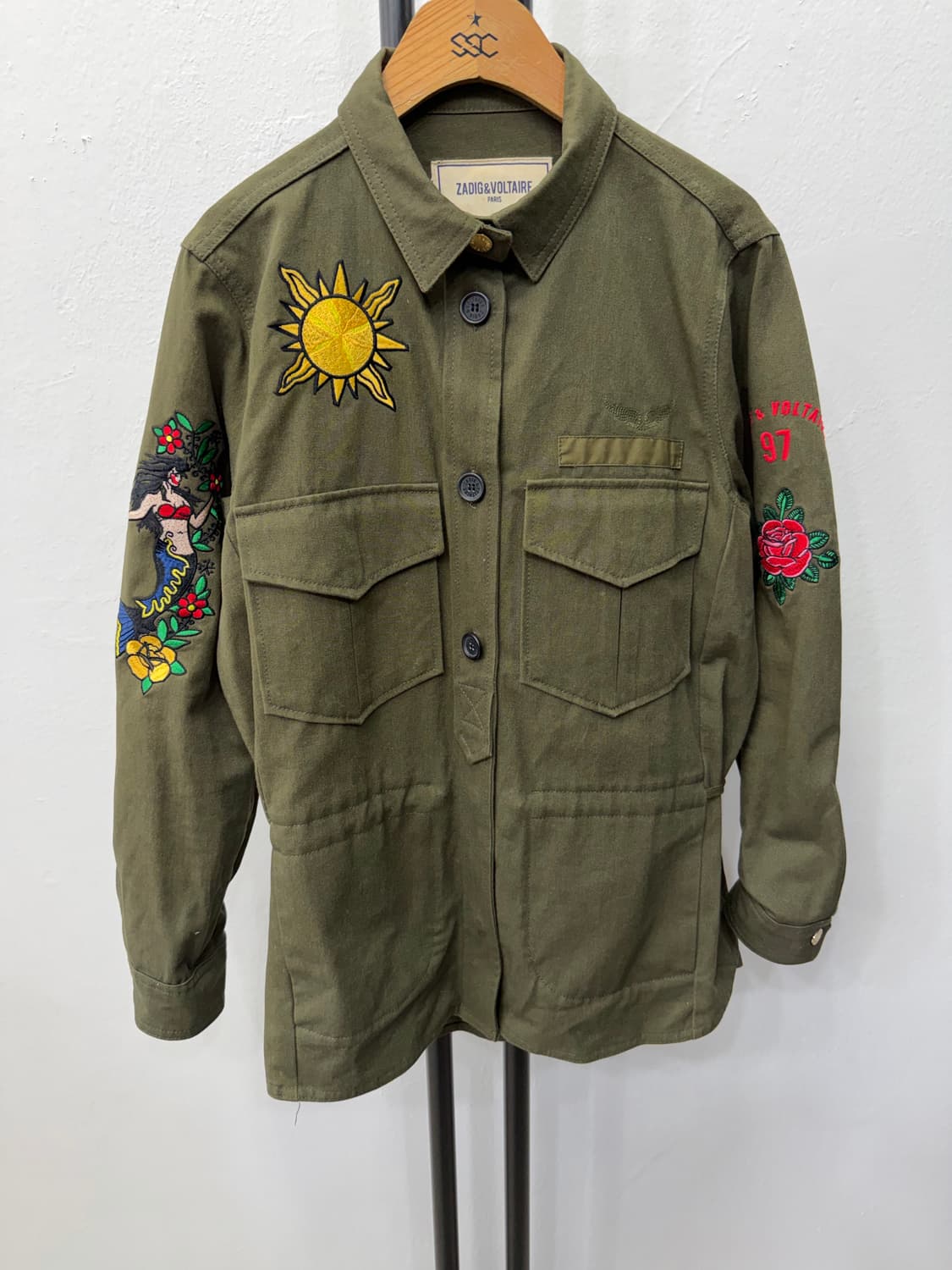 정품) 쟈딕앤볼테르 오버핏 야상 자켓 패치 장식 XS 상품이미지1