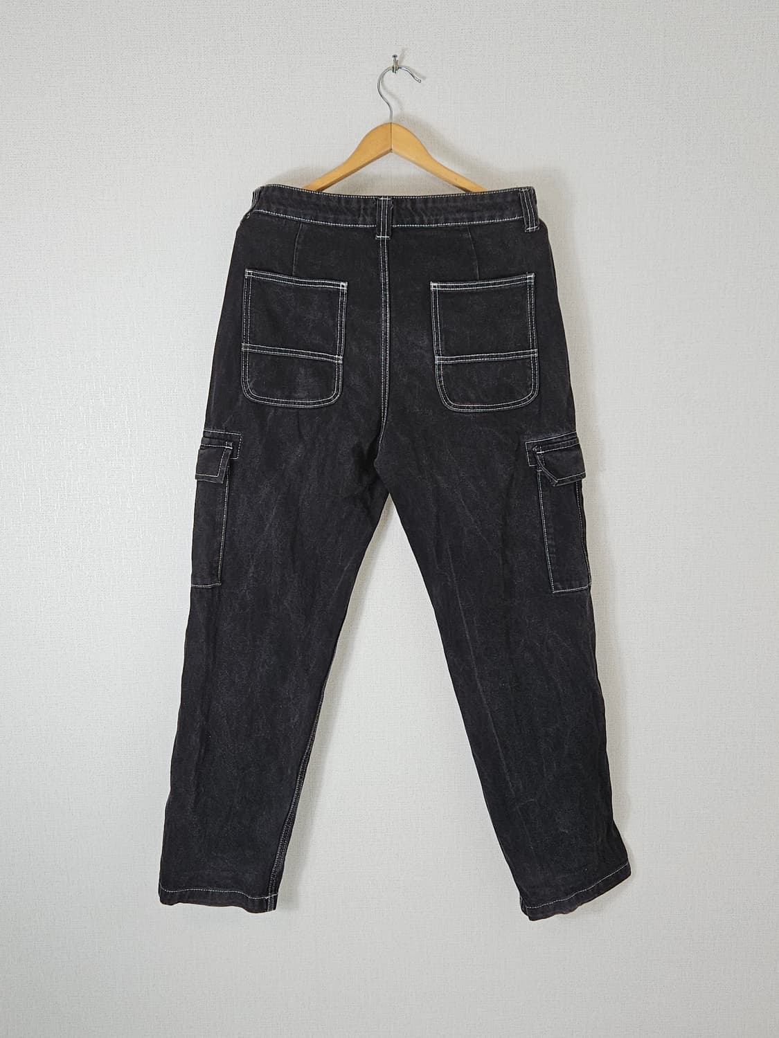 자라 ZARA 카고 워싱 데님팬츠 블랙 진 바지 블랙 32 상품이미지3