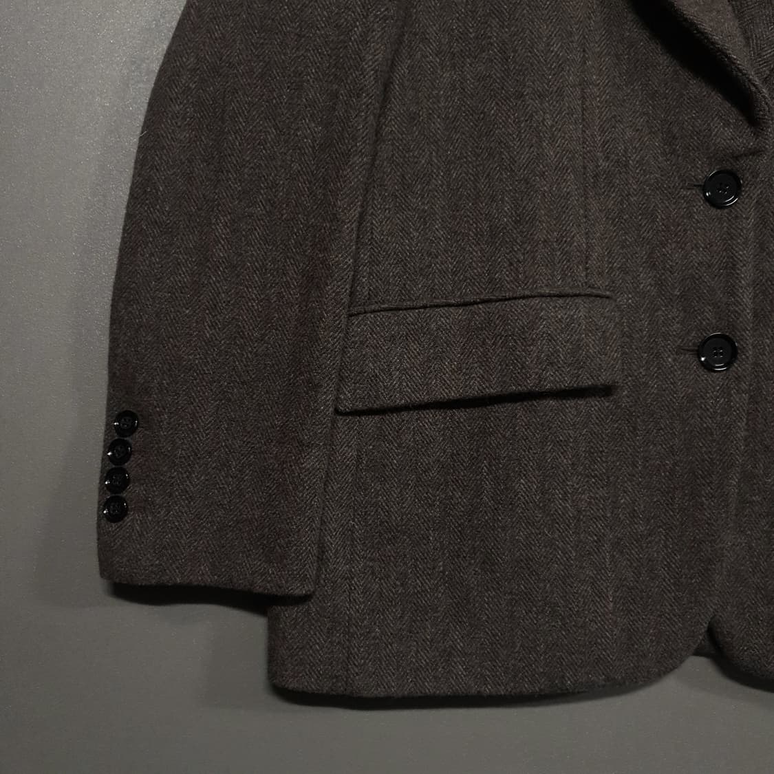 여성 S) 인사일런스 우먼 셔틀랜드 울 자켓 다크 브라운 퓨어 뉴 울마크 상품이미지4