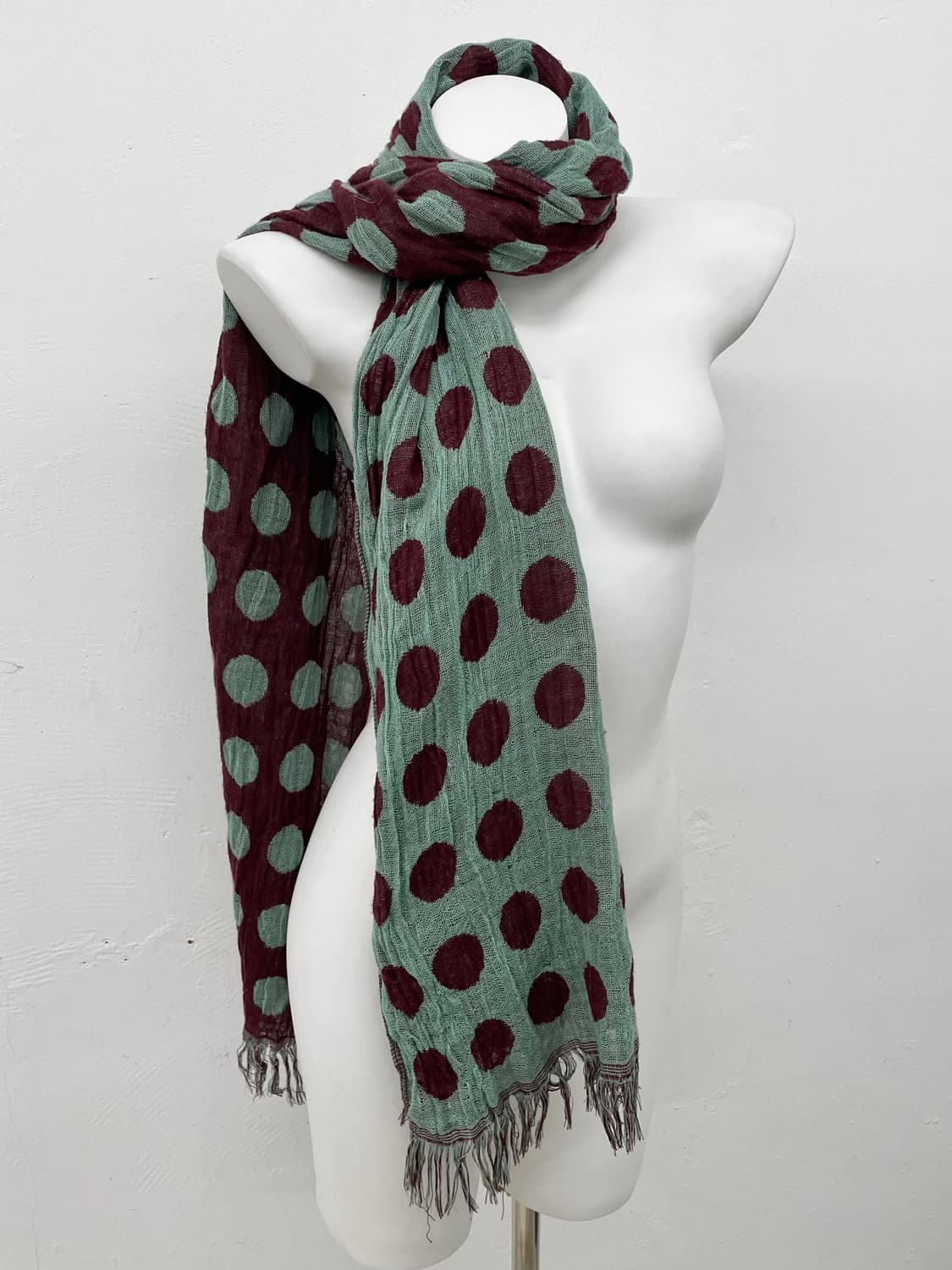 배색 도트 니혼진 머플러  상품이미지3