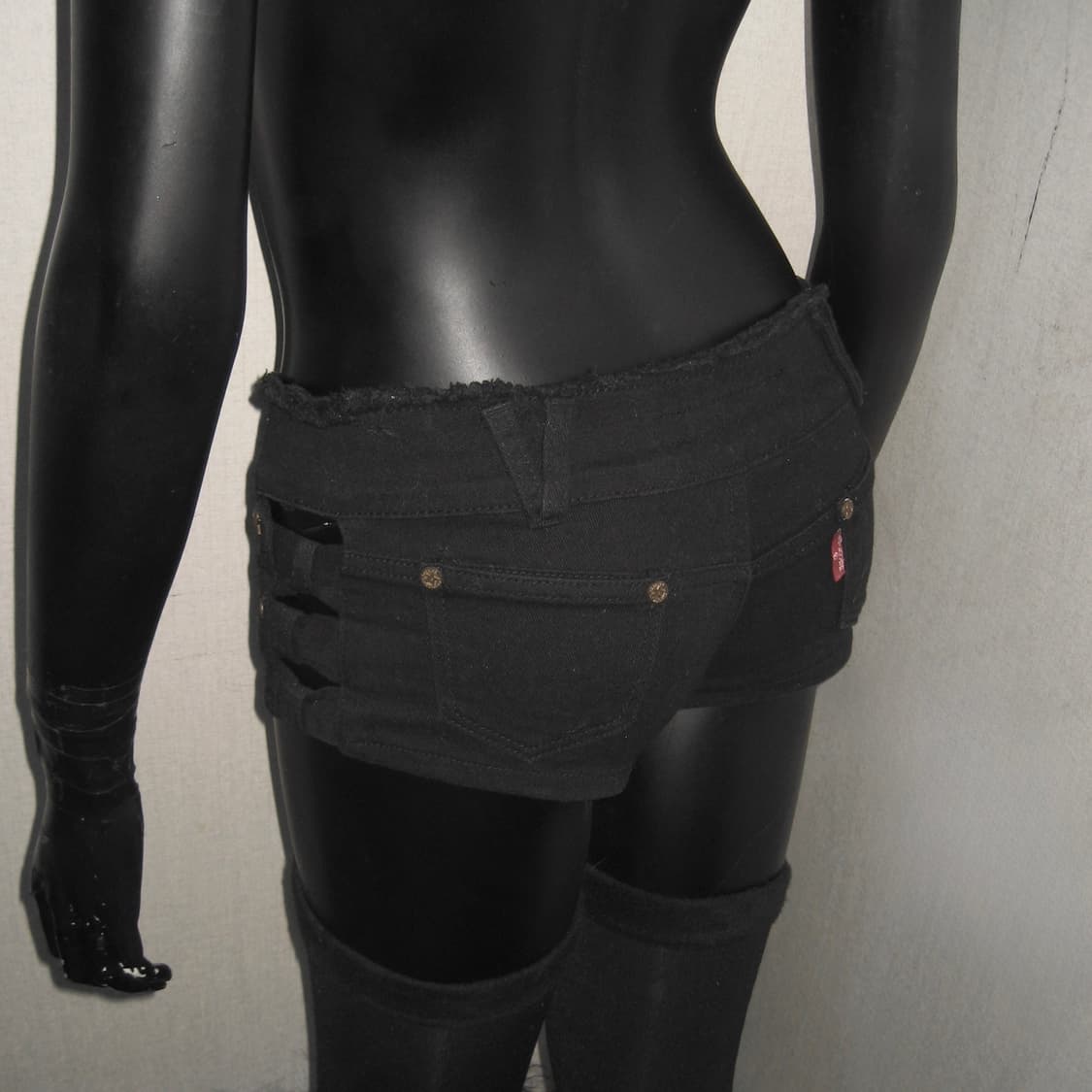 별 스터드 로우라이즈 팬츠 블랙 오네갸루 펑크 상품이미지5