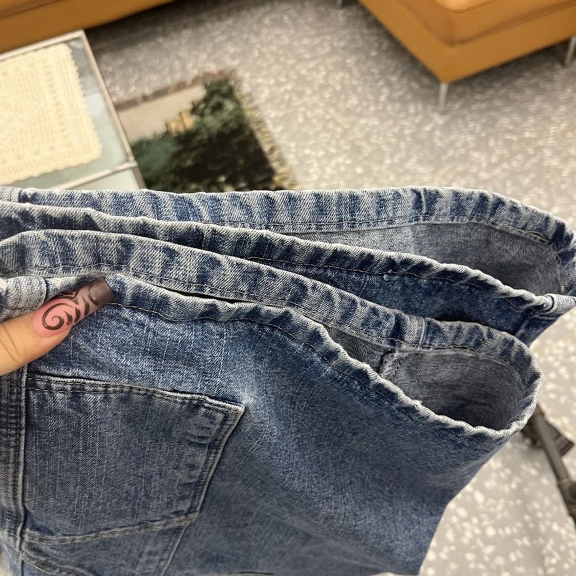 랭글러 빈티지 캐주얼 트러커 카펜터 데님 반바지 38인치 C11802 상품이미지7