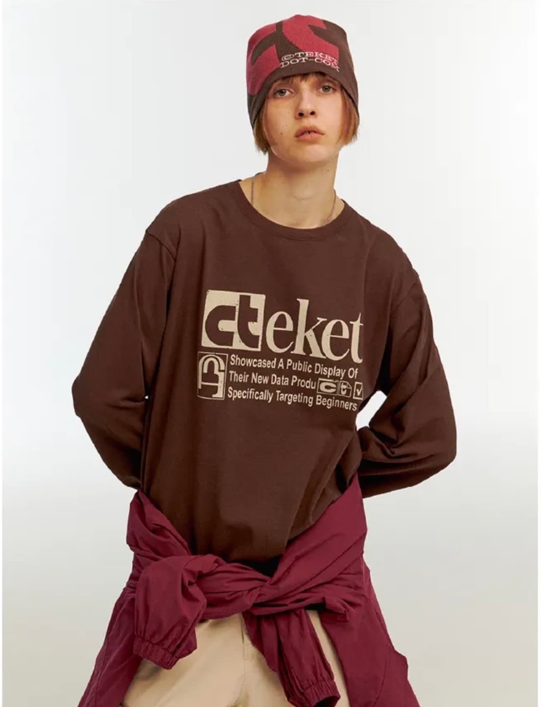 테켓 플랜 티셔츠 브라운 상품이미지2